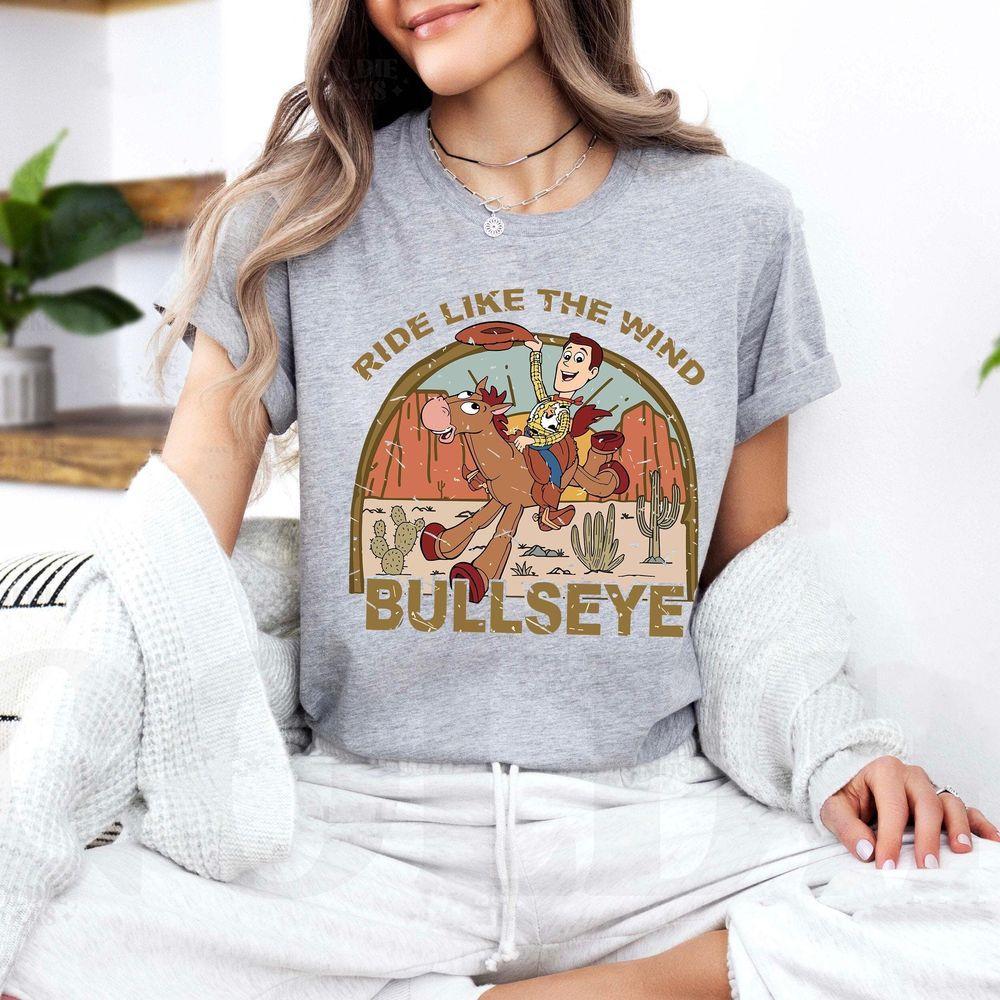 Disney Pixar Toy Story Shirt Disney Toy Story Woody And Bullseye Shirt Disneyland Family Matching Disney Vacation Tee Ride Like A Wind Graphic Printed Merch